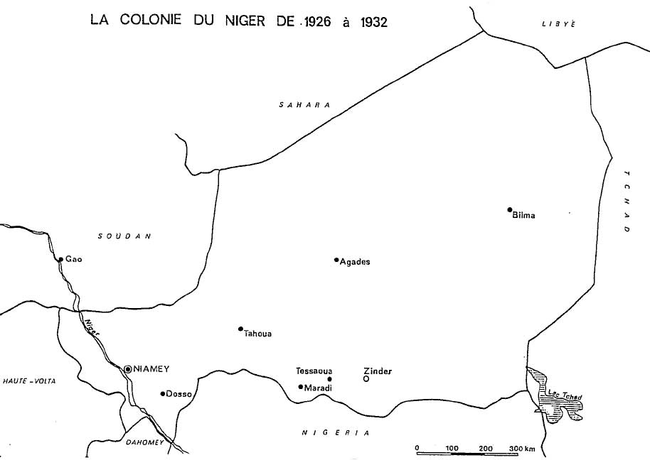 carte de la colonie francaise du Niger